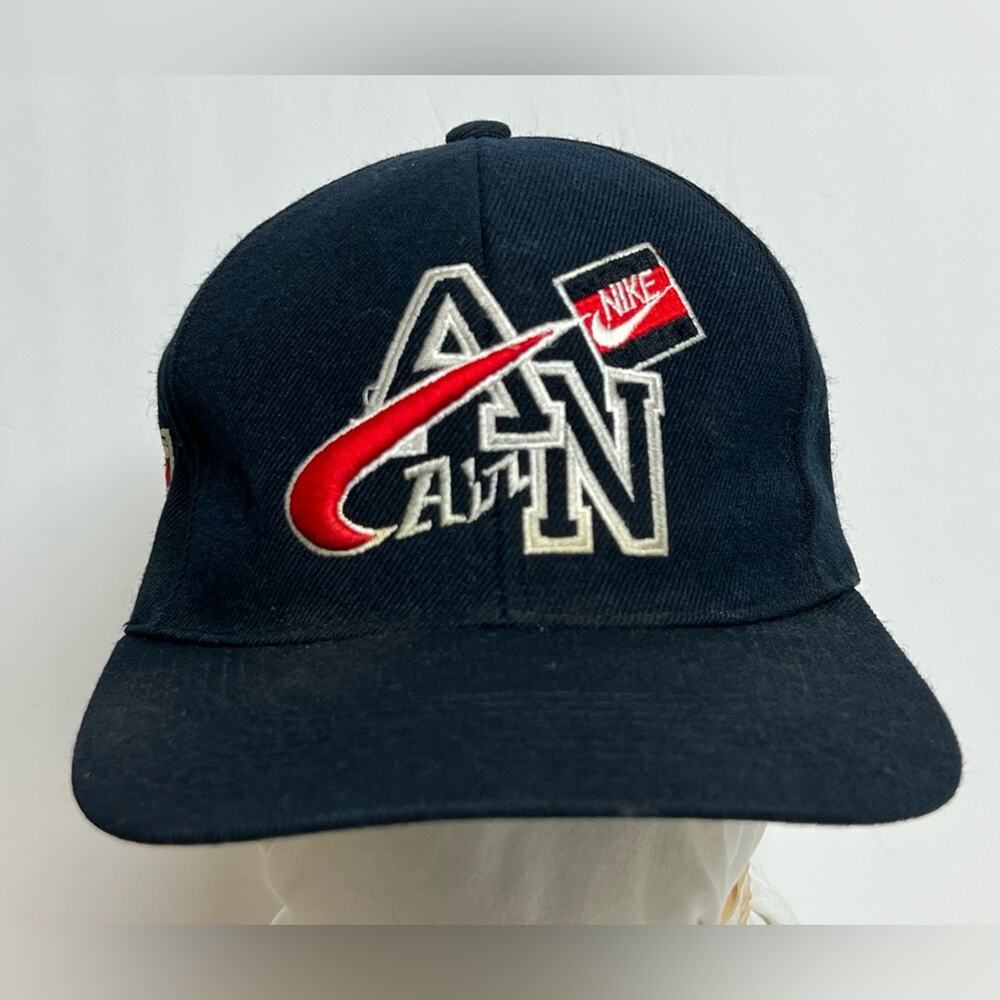 Vintage 90's Nike Team Sports Swoosh Snapback Hat 100% Acrylic MADE IN USA RARE